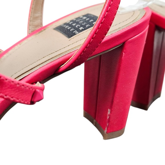 White House Black Market "Brooklyn" Pink Studded T-Strap‎ Heeled Sandals Size 8M - Picture 9 of 13